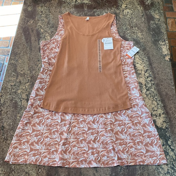 Jockey Dresses & Skirts - JOCKEY 2-pc Coordinating Set: 1X Sleeveless Dress w/ pockets + 2X Rib Tank, NWT